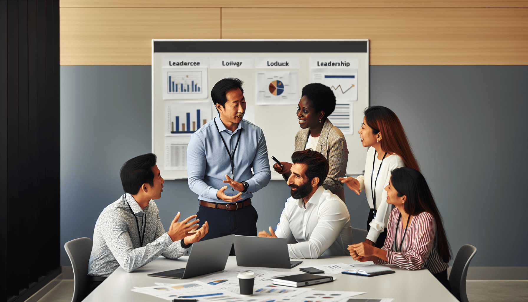 AI generated image of business leaders in an office